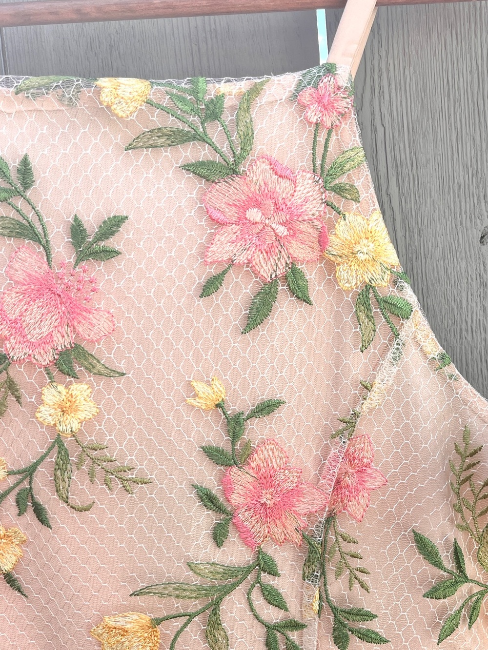 Sam Edelman Embroidered Mesh Mini Dress Cream Pink NWT Size 8 - Picture 4 of 14